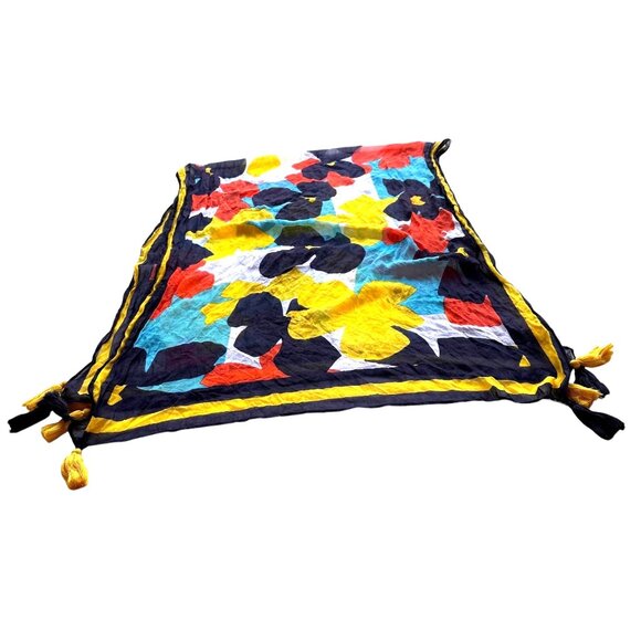 Vintage Flower Power Scarf Long Tassels 74 in L x 31 in W Rectangle Tabl… - Picture 10 of 12